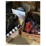 Three boxes of assorted purses