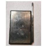 Vintage silver tone notepad and pen holder