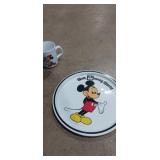 Walt Disney metal round tray and coffee mug