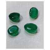 4  green simulated gems