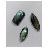 3  green simulated gems