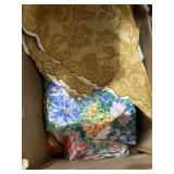 Festive plastic lined table cloths