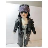 Biker porcelain doll
