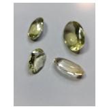 4 yellow simulated gems