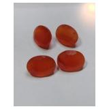 4 orange simulated gems