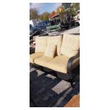 Wicker patio couch with cushions