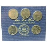 Presidential coins minted in solid brass