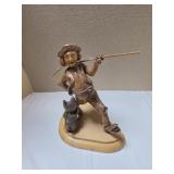 Wooden Fisherman Figure