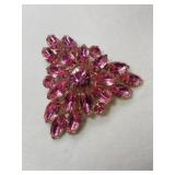 Pink rhinestone brooch