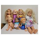 7 dolls-Disney Princess Rapunzel, Anna, others