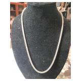 Silver necklace with clear Stones Marked 925.