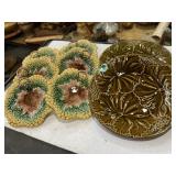 Vintage majolica plates and platters 8 pieces