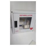 Metal Wall Cabinet full of new mask it appears.