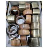 Brass and wooden napkin rings