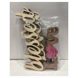 Bag of wooden home decor and craft