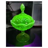UV Fenton lily of the valley candy dish
