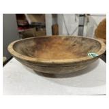 Primitive wooden dough bowl