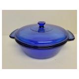 Anchor Hocking Cobalt Blue 9in 2qt casserole dish