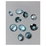 10 light blue simulated gems