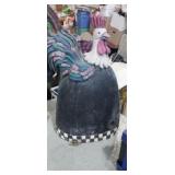 Caulk ware rooster bell shape home decor 18in