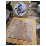 2 wood framed tiles