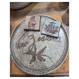 2 Danish Tiles and plate handmade