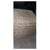 Wicker cloth lined storage box 18x18x17in