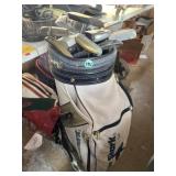 Tiger Shark Golf bag filled with unique putters