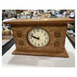 Handmade solid oak mantle clock 11x7