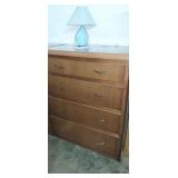 4 drawer homemade laminate dresser with lamp