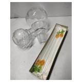 2 glass decanter stoppers and 4 pineapple