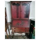 Oriental desk cabinet shelves two drawers