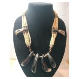 Beaded teeth necklace Marked India