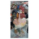 Colorfully painted resin rooster 20in