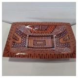 Signed Linda Lefler hand painted bowl 14.5inx9in