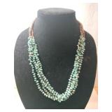 Native American turquoise necklace silver ends