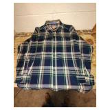 Mens Sir Pendleton blue/green plaid shirt. Size