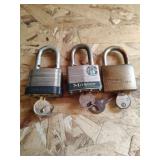 Group of three padlocks: Craftsman, Master,