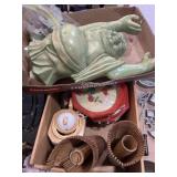 18 inch Buddha, broken feet, other oriental