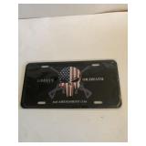 6 in x 12 in metal 2nd Amendment license plate