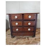 Vintage cigar box small six drawer dresser
