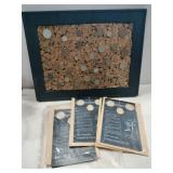 Cork board / coins  and Steropticon 707