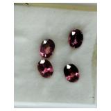 4 pink  simulated gems
