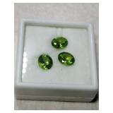3 light green simulated gems