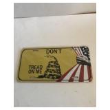 6 in x 12 in metal Donï¿½t Tread on Me license