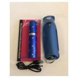 Miniature self defense flashlight w/taser,