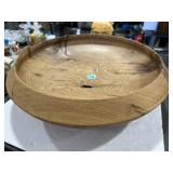 14in hand turned wooden serving tray