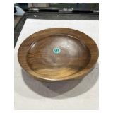 Handmade finished wooden bowl 10-in