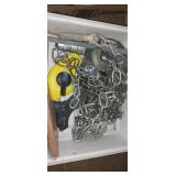 Mouse trap , chalk line and chain