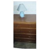 4 drawer homemade laminate top dresser with lamp